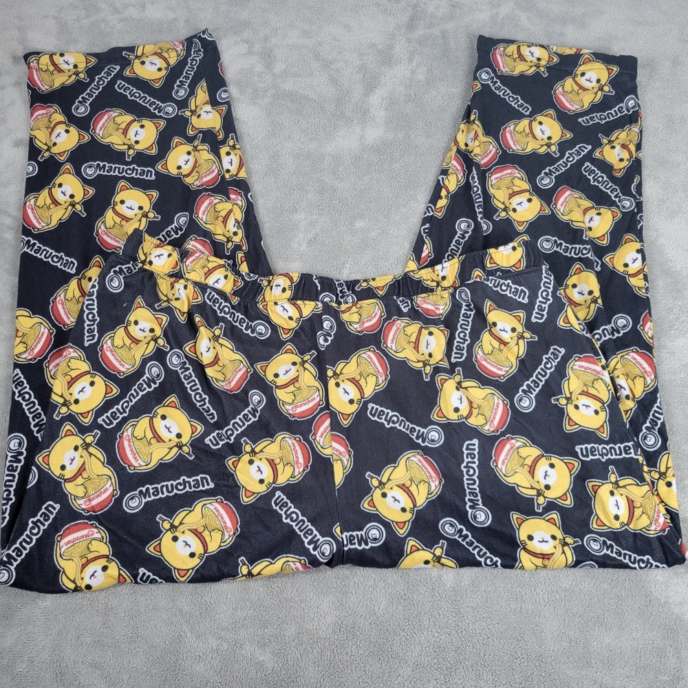 MaruChan Ramen Noodle Lucky Cat Pajama Pants Womens 2XL XXL Lounge Sleepwear